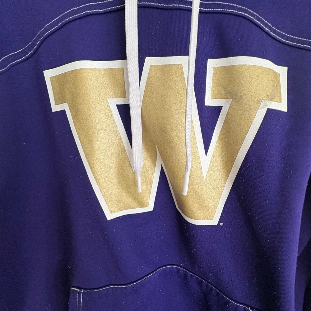 Adidas University of Washington Huskies Purple Gold Hoodie Mens Medium W Graphic